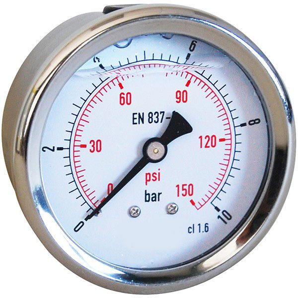 Manomètre à bain de glycérine radial - Diamètre du cadran : 63 mm