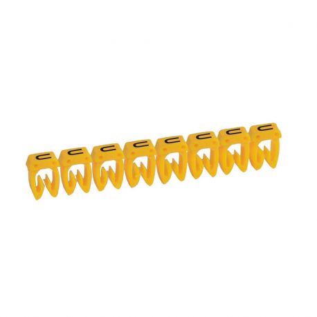 Boite de 512 repères CME 2 pour fils 1.5mm² à 2.5mm² - marquage lettre U jaune