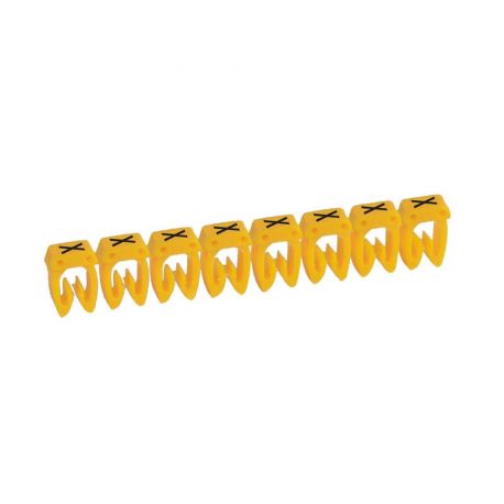 Boite de 512 repères CME 2 pour fils 1.5mm² à 2.5mm² - marquage lettre X jaune