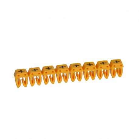 Boite de 512 repères CME 2 pour fils 1.5mm² à 2.5mm² - marquage signe + (plus) jaune