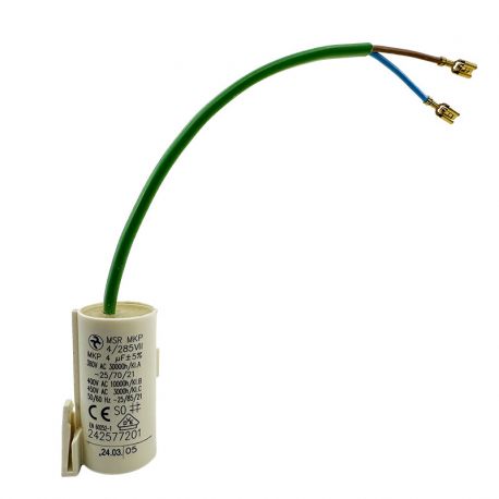 2425752017 Condensateur de service 4µF pour réfrigérateur/congélateur AEG, ELECTROLUX