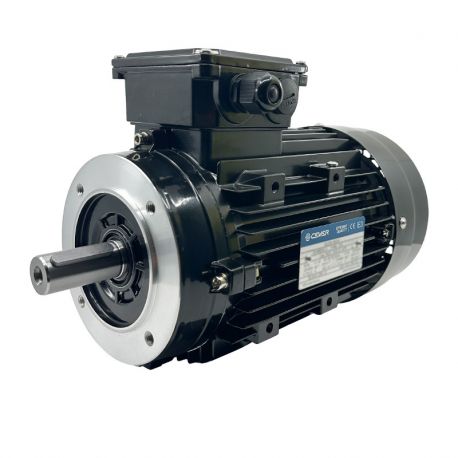 Moteur Électrique Triphasé 0.75kW/1CV, 3000Tr/min, 230/400V, B14, HA80, IE3, Alu - CEMER