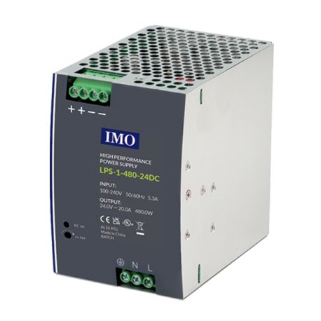 Alimentation à découpage 480W, 24VDC, 20A, autoprotégée, Montage rail DIN - LPS148024DC IMO