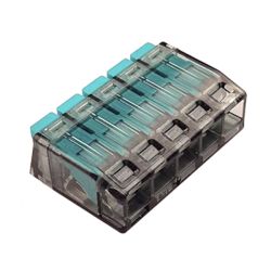 Lot de 10 connecteurs rapides push-in 5 fils souples 0,75 à 4mm² - 5 voies