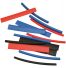 Lot de 18 gaines thermorétractable 8cm bleues, rouges et noires 6xØ3,5mm + 6xØ5mm + 6xØ7mm