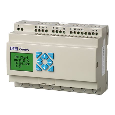 Automate iSmart V3 24Vcc - IHM - 20 E/S - 8/12 Di et 4 Ana - 8 sorties relais + Modbus RS485