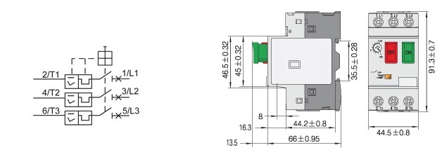 Disjoncteur thermique unipolaire K700 - 16 (livré avec écrou)