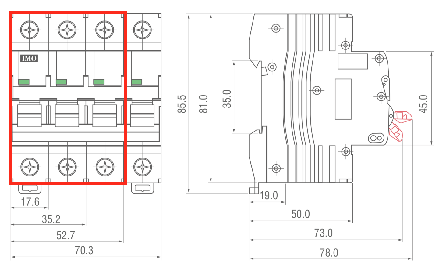 Disjoncteur 3kA - courbe C - tripolaire 3P/ 6A Quick Connect